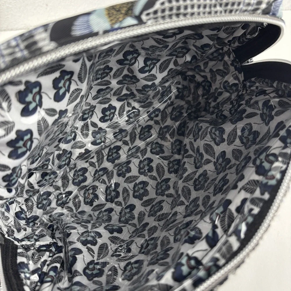 New Vera‎ Bradley Performance Twill Cosmetic Bag Seaworthy Plaid Floral Quilted